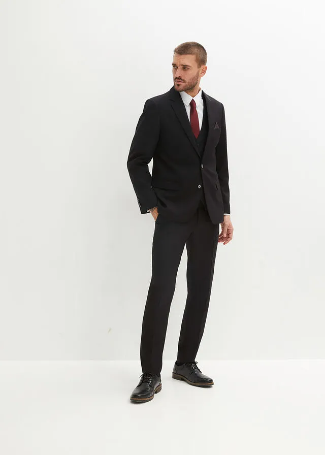 Traje (4 piezas): americana, pantalón, chaleco, corbata Negro